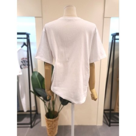 레터링 라운드 반팔티 화이트