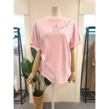 레터링 라운드 반팔티 화이트