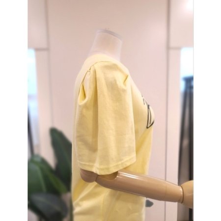 볼룸소매 반팔 티셔츠 옐로우