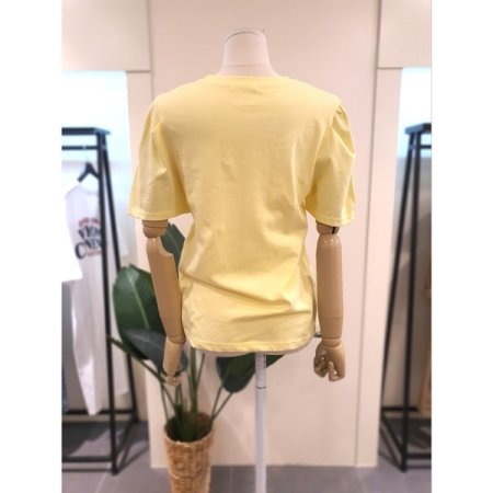 볼룸소매 반팔 티셔츠 옐로우