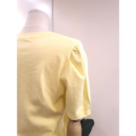볼룸소매 반팔 티셔츠 옐로우