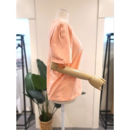 볼룸소매 면 반팔티 오렌지