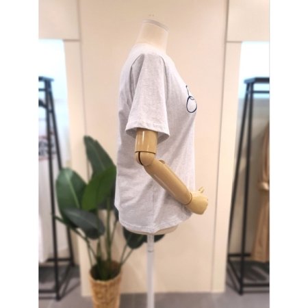 팔라스 자수 반팔티 라이트그레이