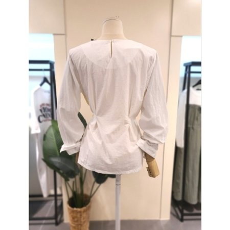 레이어드 스트링 블라우스 옐로우