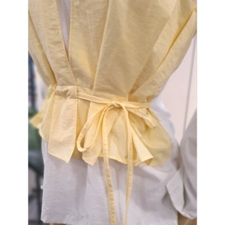 레이어드 스트링 블라우스 옐로우