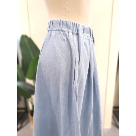 버튼 밴딩 A라인 데님 스커트 2색상