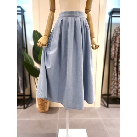 뒷밴딩 A라인 청치마 2색상