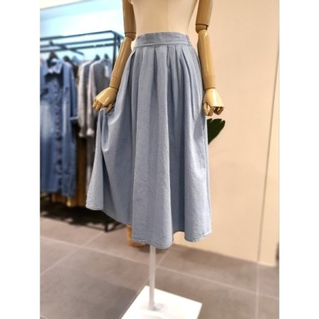 뒷밴딩 A라인 청치마 2색상
