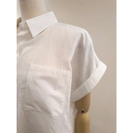 바바 반팔 블라우스 화이트