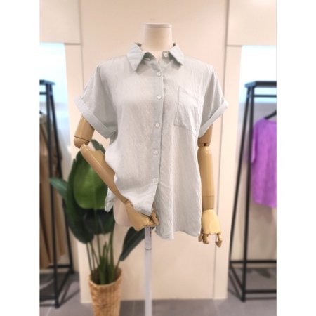 바바 반팔 블라우스 화이트