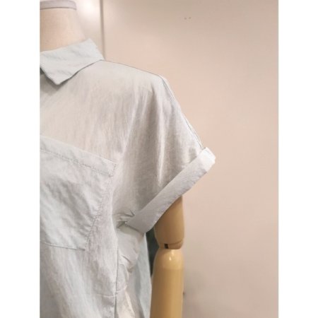 바바 반팔 기본 블라우스 민트