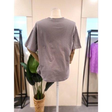 라은드 프린팅 반팔티 그레이