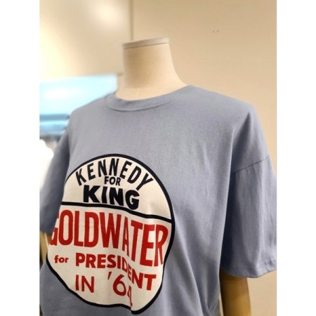 라운드 프린트 반팔티 스카이블루