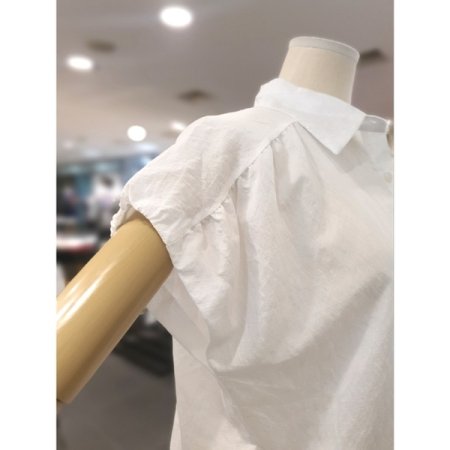 썸머 사선 소매 블라우스 블루