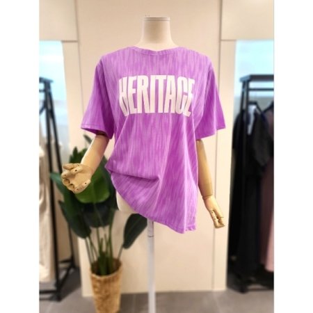 형광 해리티지 반팔티셔츠 퍼플