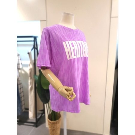 형광 해리티지 반팔티셔츠 퍼플