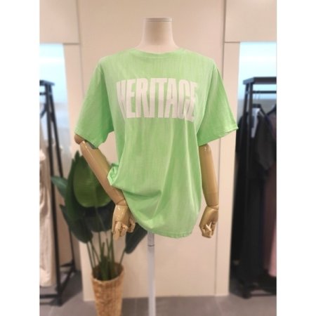 형광 헤리 반팔 티셔츠 핑크