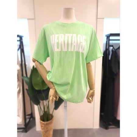 형광 해리티지 반팔티 라이트그린