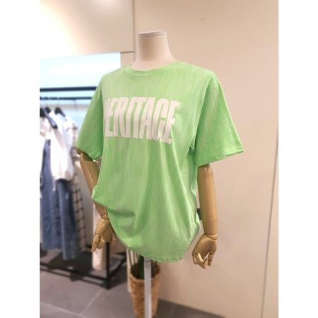 형광 해리티지 반팔티 라이트그린