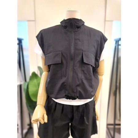 바스락 베스트 반바지 세트 2색상