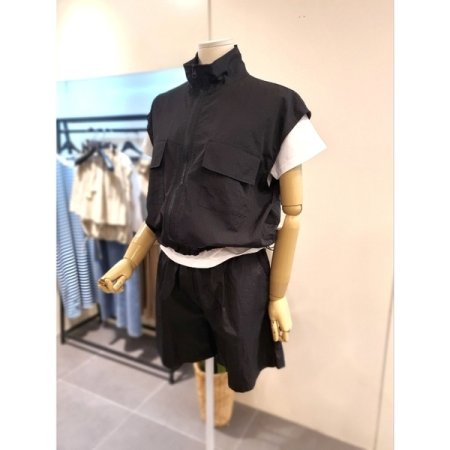 바스락 베스트 반바지 세트 2색상