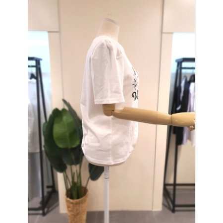 플라워 퍼프소매 반팔티 아이보리