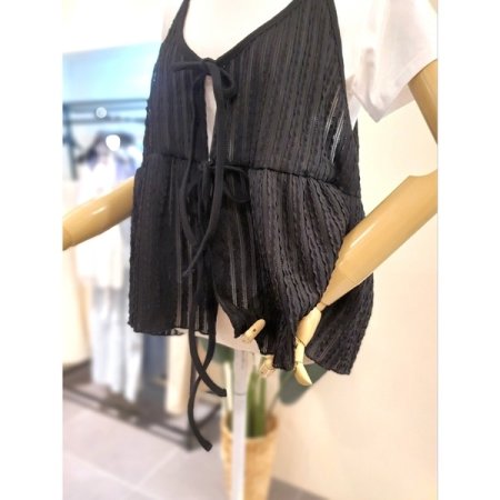 리본 레이어드 뷔스티에 블랙