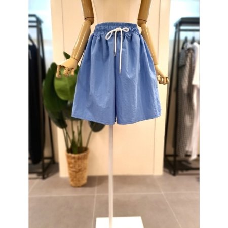 바스락 4부 밴딩 반바지 블루