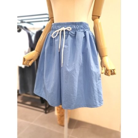 바스락 4부 밴딩 반바지 블루