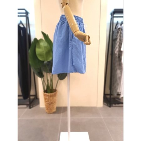 바스락 4부 밴딩 반바지 블루