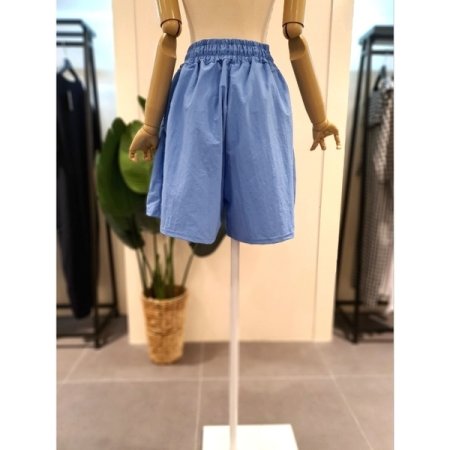 바스락 4부 밴딩 반바지 블루