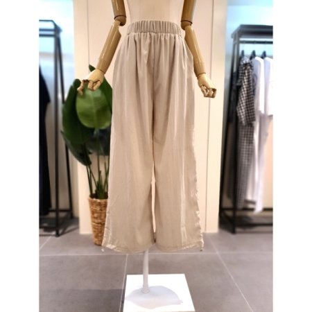 스트링 반팔 블라우스 팬츠 세트 베이