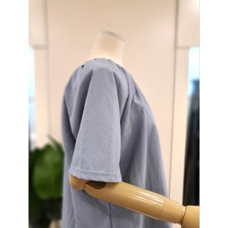 미스칸트 바스락 셔링 반팔 블라우스 스카이블루