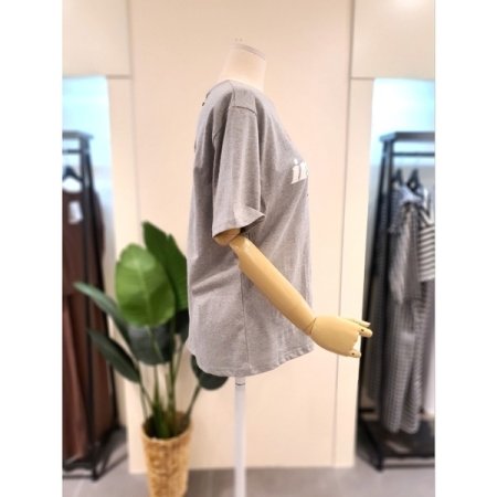 요거트 프린팅 티셔츠 그레이