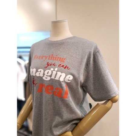 요거트 프린팅 티셔츠 그레이