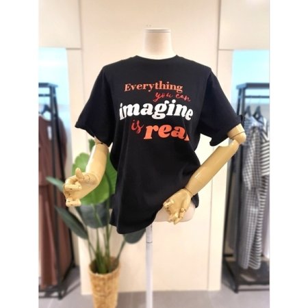 요거트 프린팅 티셔츠 그레이