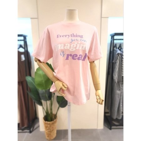 요거트 프린팅 티셔츠 그레이