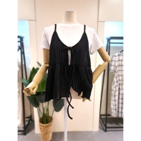 리본 레이어드 뷔스티에 2색상