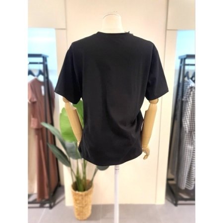 요거트 프린팅 티셔츠 블랙