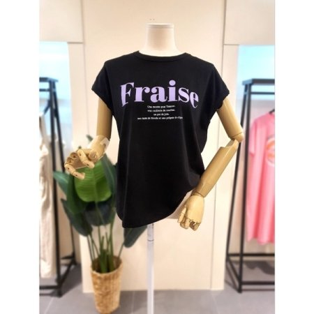 프레이즈 캡소매 티셔츠 그레이