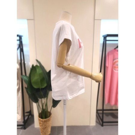 프레이즈 만소매 티셔츠 화이트