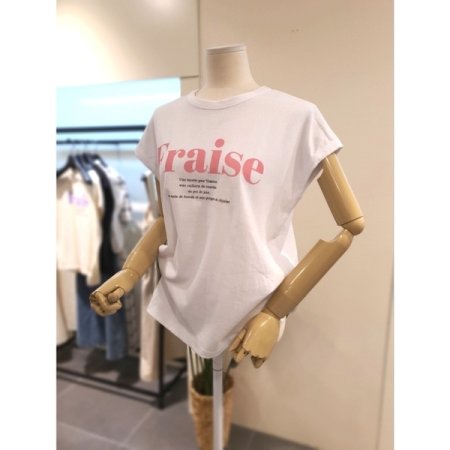 프레이즈 만소매 티셔츠 화이트