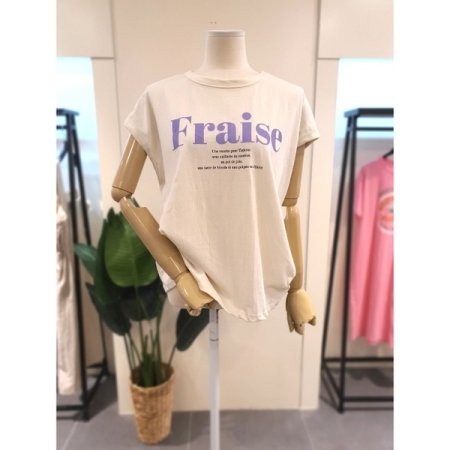 프레이즈 만소매 티셔츠 화이트