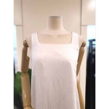 스퀘어넥 레이어드 민소매 원피스 화이