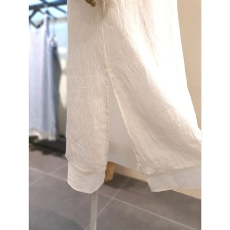 스퀘어넥 레이어드 민소매 원피스 화이