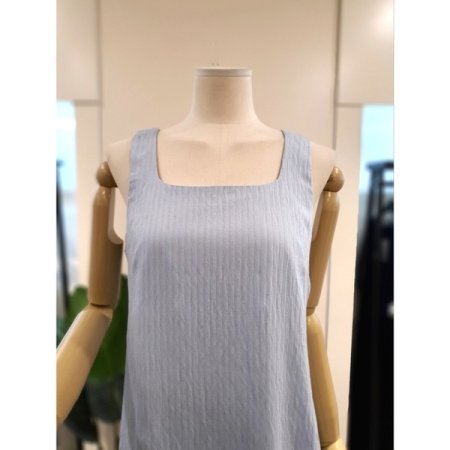 스퀘어넥 레이어드 원피스 스카이블루