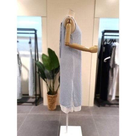 스퀘어넥 레이어드 원피스 스카이블루