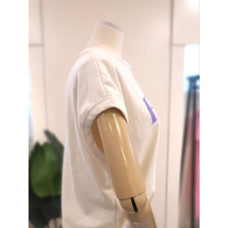 프레이즈 캡소매 티셔츠 베이지