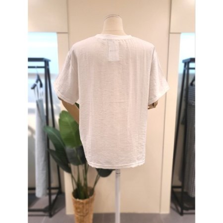 린넨 혼방 반팔 티셔츠 오트밀