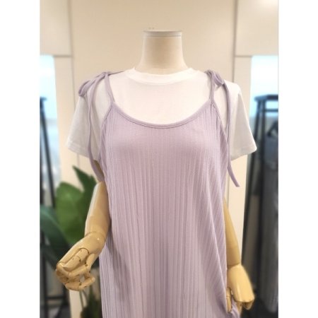 플리츠 뷔스티에 원피스 퍼플